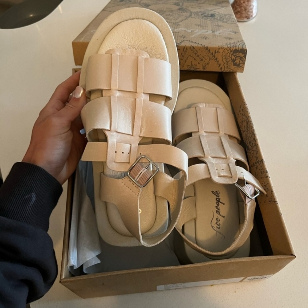 Free People Collection platform sandal 37 Gwen White - Picture 2 of 5